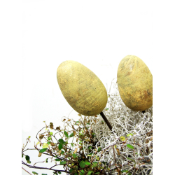 Jajo drewniane dekoracja na metalu 10cm